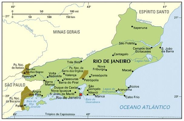 مختصات نقشه از Rio de Janeiro