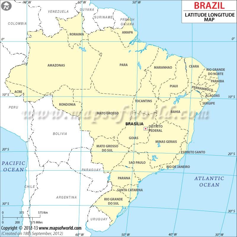 طول و عرض نقشه از Rio