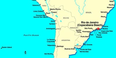 Rio de Janeiro, نقشه جنوب امریکا
